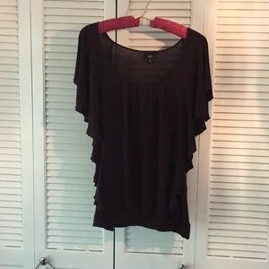 Massimo Purple Flutter Sleeve Top - So Pretty!